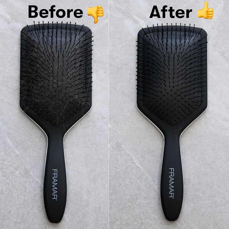 framar Premium Hair Brush Cleaner Tool – Hairbrush Cleaner Tool, Brush Cleaner Tool for All Types, Comb Cleaner – 2 in 1 Design Removes Hair & Build up Instantly – Pink - Image 3